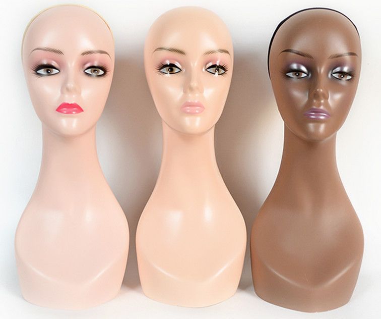 Frete Grátis Top Quality Feminino Diferente Skins Wigs Exibir a cabeça de manequim com maquiagem Mainkin Model Head