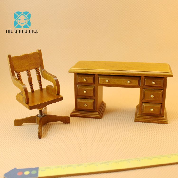 mini office chair 1:12 scale doll house miniature wooden furniture