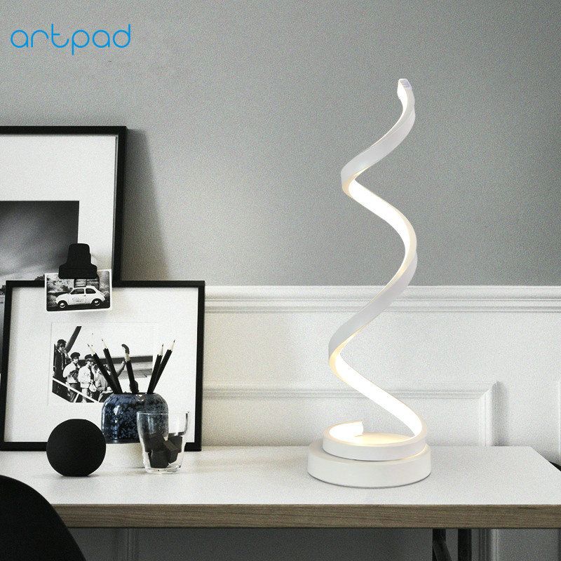 compre artpad 24w lampara de escritorio moderna para el cuidado de los ojos lampara de mesa de acrilico dorado blanco led lamparas de mesa para el