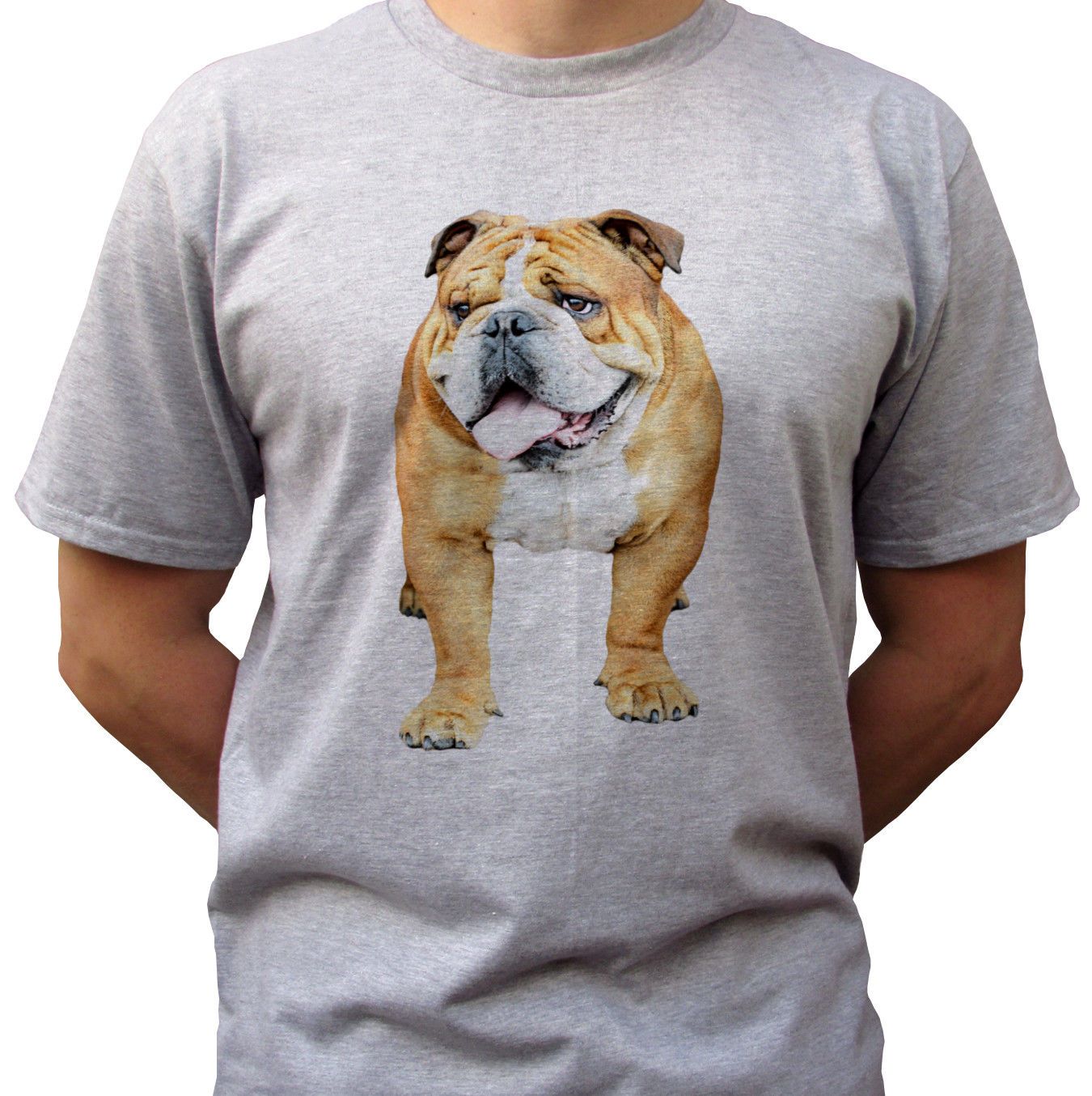 Bulldog Design Grey T Shirt Top English Bulldog Tee Dog