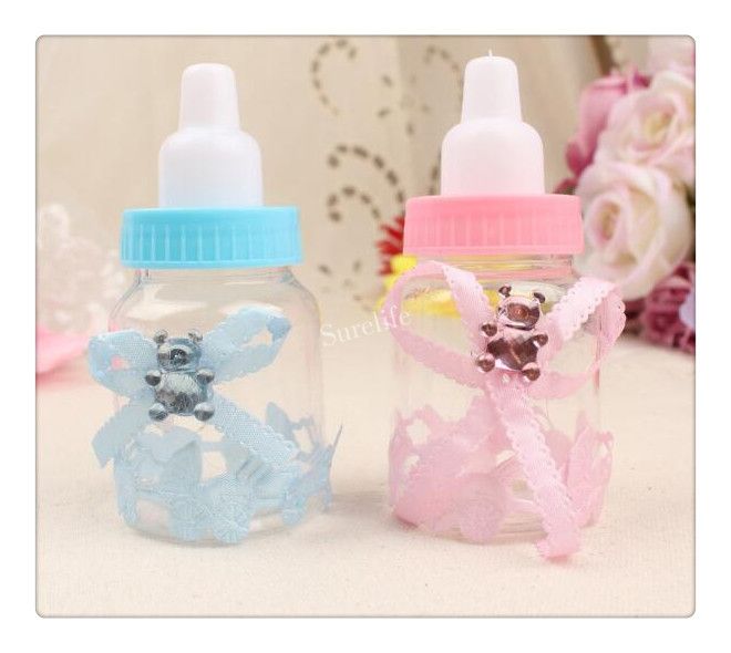 Baby Shower Gift Box Bottle Blue Boy Pink Girl Baptism Christening Baby Shower Gift Box Bottle Blue Boy Pink Girl Baptism Christening