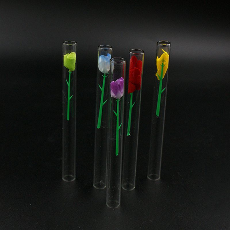 2021 Love Rose Oil Burner Pipes Transparent Glass Tube Pipes 4 Inch