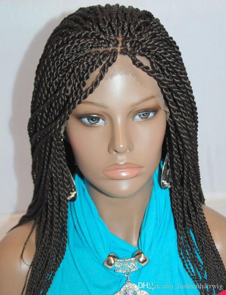 Box Braids Wig Havana Twist Synthetic Lace front Wig Black Hair Heat