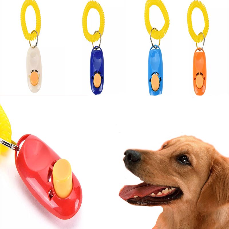 2019 Puppy Dog Cat Pet Click Clicker Whistle Training Obedience Aid