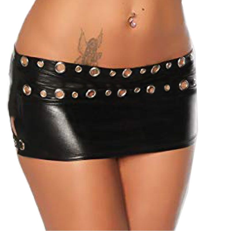 2021 New Women Faux Leather Skirt Sexy PU Mini Skirt Super Short Micro