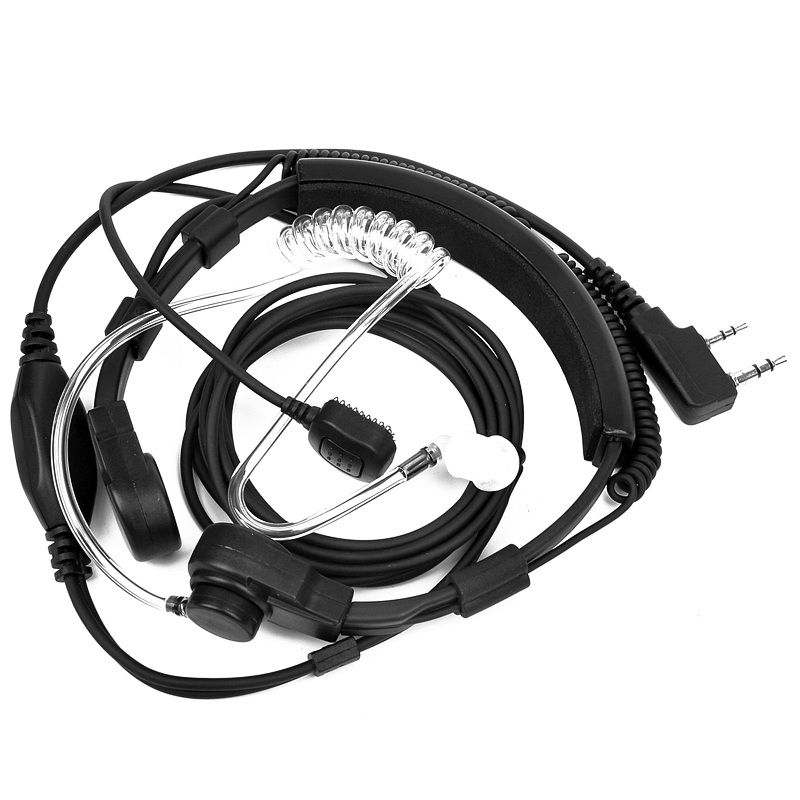 10xFlexible Throat Mic Finger PTT Acoustic Tube Headset Earpiece Walkie