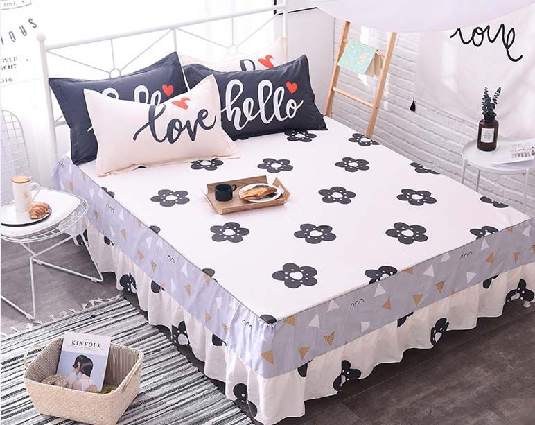Sunflower 100 Cotton Twin Full Queen Size Bed Skirt With Sunflower 100 Cotton Twin Full Queen Size Bed Skirt With Elastic Band For 1 2 M 5m 8m Bedspread Extra Long Bedskirt 12 Inch Drop