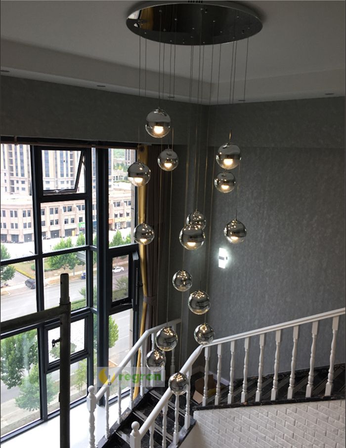 Modern Hotel Stairway 1 4m Extra Long Lamps Fishing Hanging Modern Hotel Stairway 1 4m Extra Long Lamps Fishing Hanging Suspension Light Cube Glass E27 Led Lamp Fixture Spiral Pendant Lights Ship Chandelier Cage