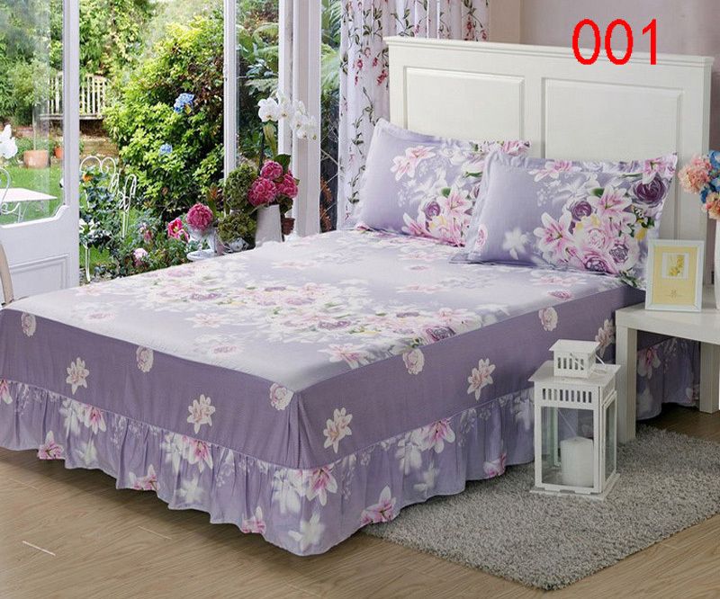 Purple Flower Bed Skirt Maress Protective Cover Peicoat Twin Purple Flower Bed Skirt Maress Protective Cover Peicoat Twin Full Queen Skirts Bedspread Bedskirt 120 200cm Alternatives Bedskirts For