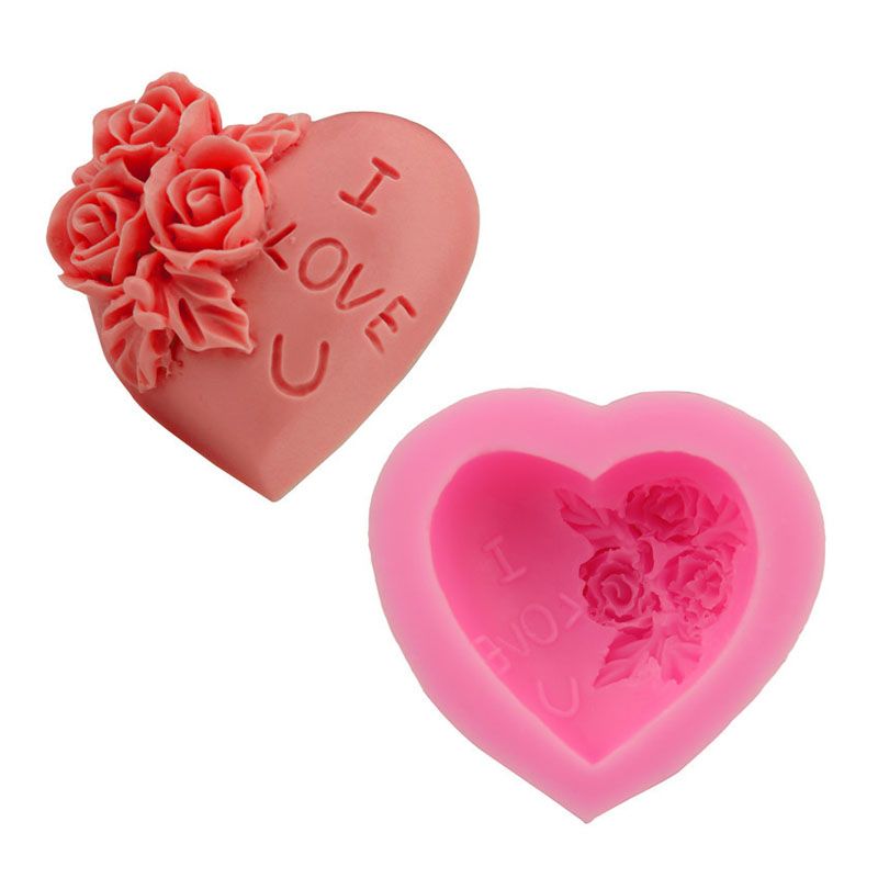 Acheter 3d Silicone Rose Fleur Je Taime Amour Savon Coeur Moule Fondant Gâteau Moule Gâteau Décoration Za6891 De 168 Du Perfumeliang Dhgatecom