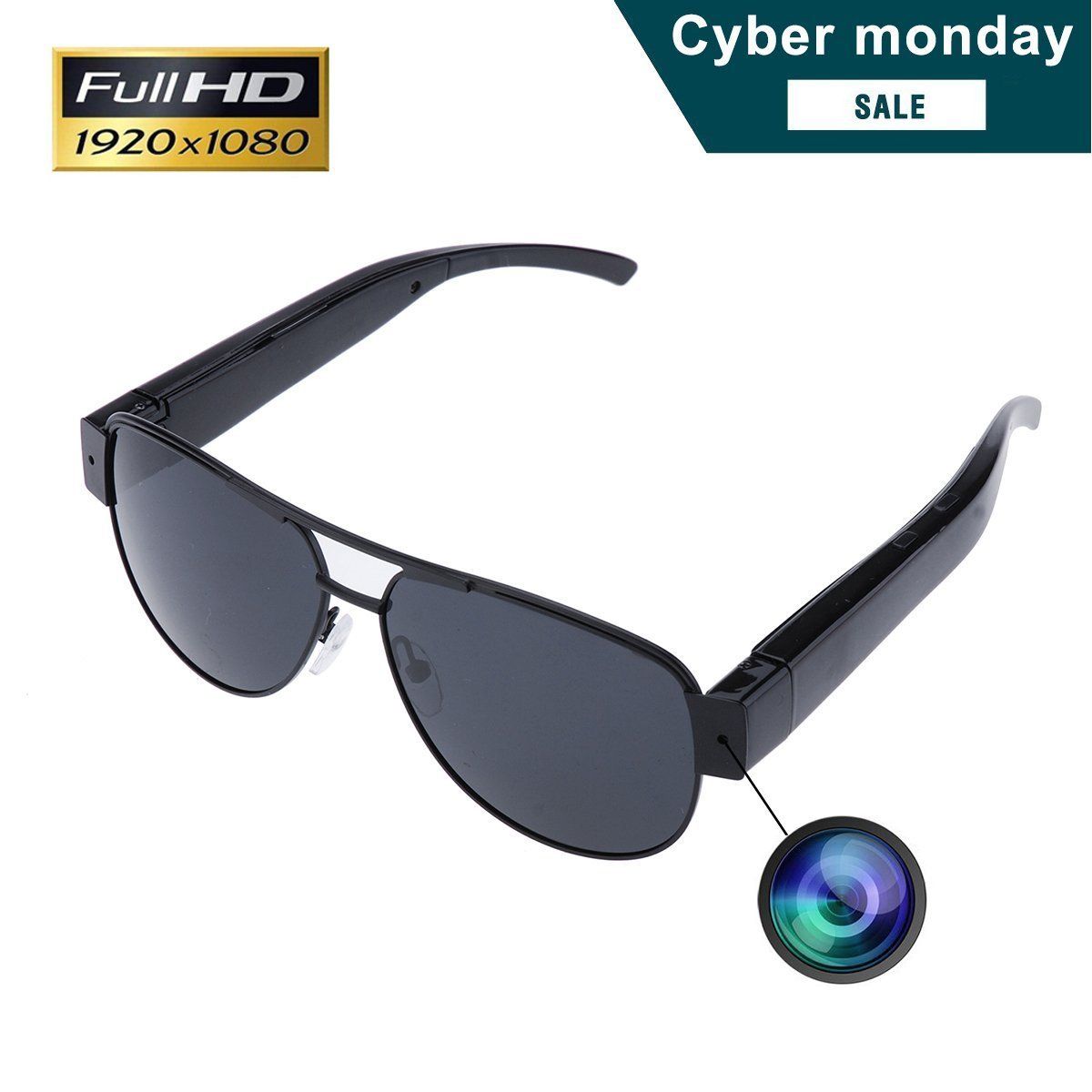 Sunglasses Camera, Full HD 1080P Stylish Eyewear Camera Mini Video