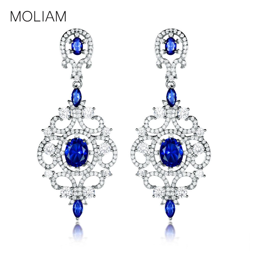 Luxury Chandelier Dangle Earrings With Cubic Zirconia Stones For Luxury Chandelier Dangle Earrings With Cubic Zirconia Stones For Women Silver Color Party Jewelry Mlae051 31 69 Pair On Wedding163 S