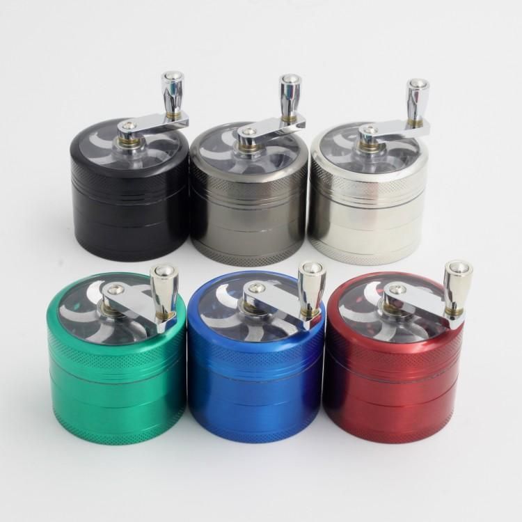 2020 Tobacco Grinder 56mm 4layers Zicn Alloy Hand Crank Tobacco