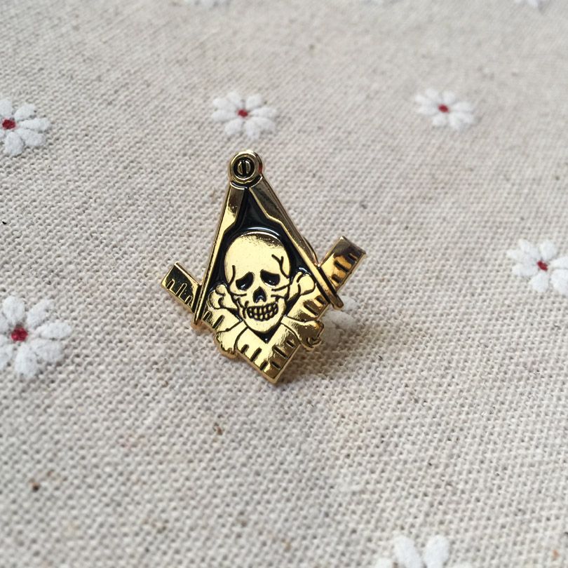 2021 Masonic Skull And Crossbones Freemasonry Square And Compass Lapel