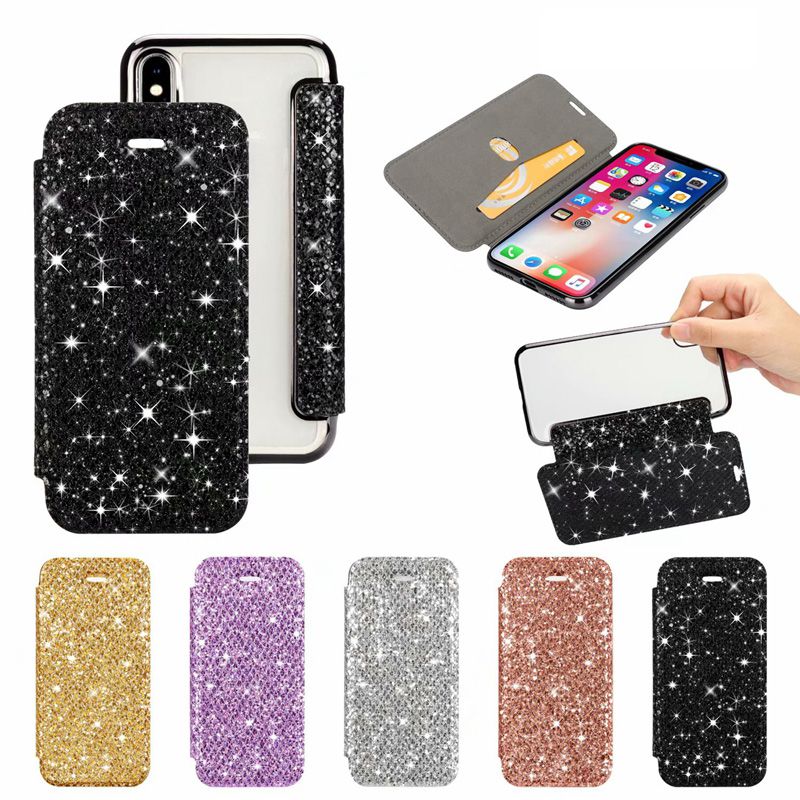 Glitter Wallet Leather Case For Iphone XR XS MAX X 10 8 7 6 SE 5 5S