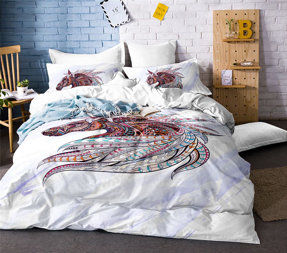 Cute Unicorn Bedding Set Cartoon Duvet Cover Twin Full Queen King Cute Unicorn Bedding Set Cartoon Duvet Cover Twin Full Queen King Size Bedclothes White Comforter Sets From 91 Dhgate