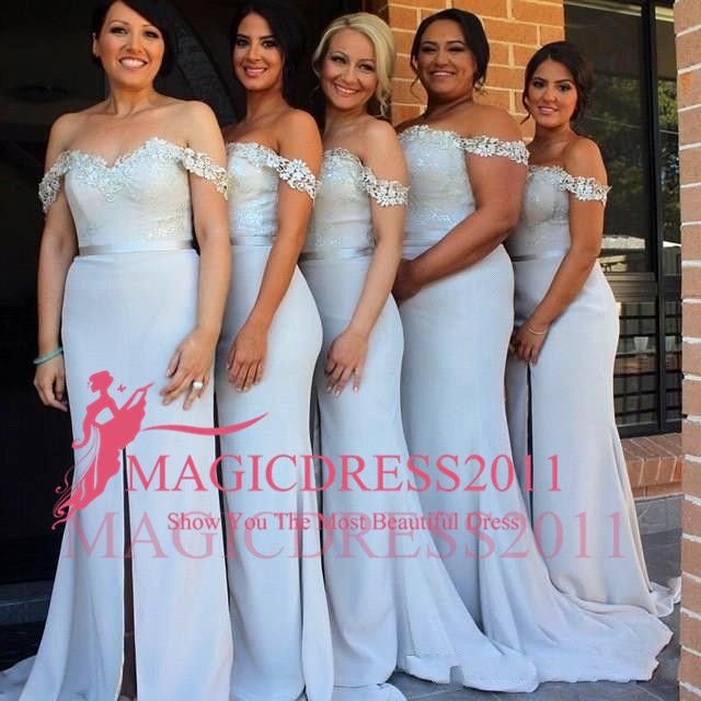 Fall Wedding Guest Dress For Bridesmaid Sheath Off Shoulder Belt Floor