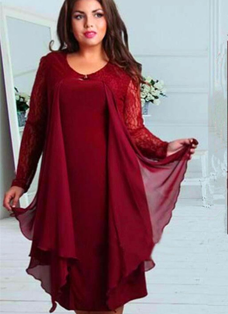 red summer dress plus size