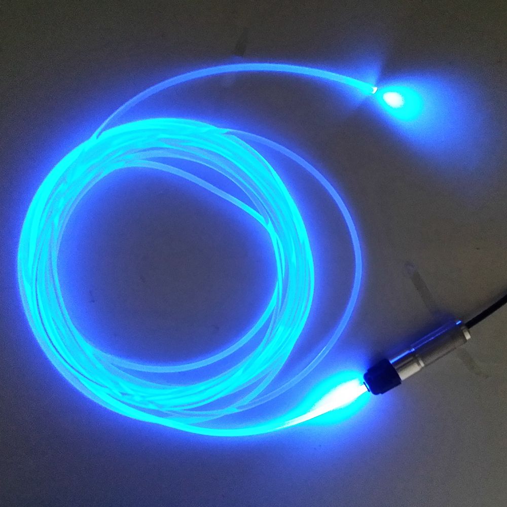1m 2m 3m 4m 5m 6m dc12v 3w single color side glow fiber optic light