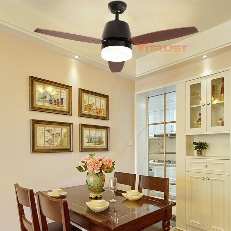 Village Bronze Fans Light 42 Industrial Wood Ceiling Fan Lamp