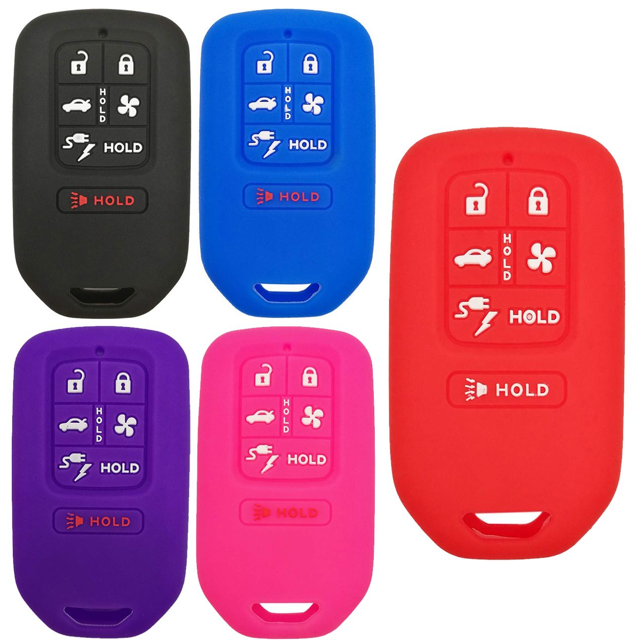 Silicone 6buttons Smart Key Fob Cover Remote Case Protector Holder