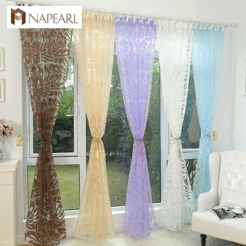 Napearl New Design Modern Style 100 Polyester White Purple Cream Napearl New Design Modern Style 100 Polyester White Purple Cream Blue Brown Color Flower Curtain For Living Room Chevron Jacquard Sheer Curtains