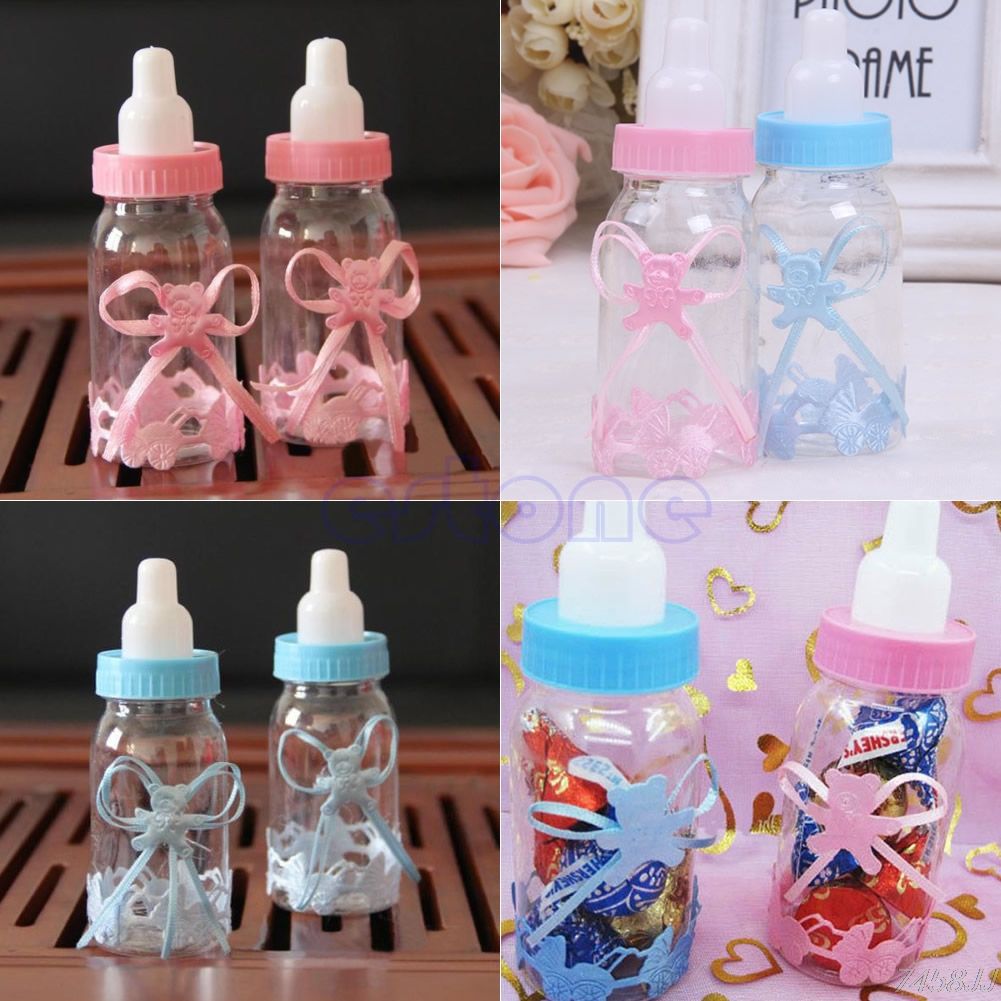 Baby Shower Gift Box Bottle Blue Boy Pink Girl Baptism Christening