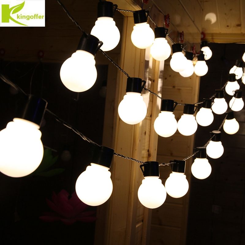Kingoffer 110v 220v 2 5m Outdoor Lighting 5cm Big Size Led Ball Kingoffer 110v 220v 2 5m Outdoor Lighting 5cm Big Size Led Ball String Lamps Black Wire Fairy Wedding Garden Lights Globe