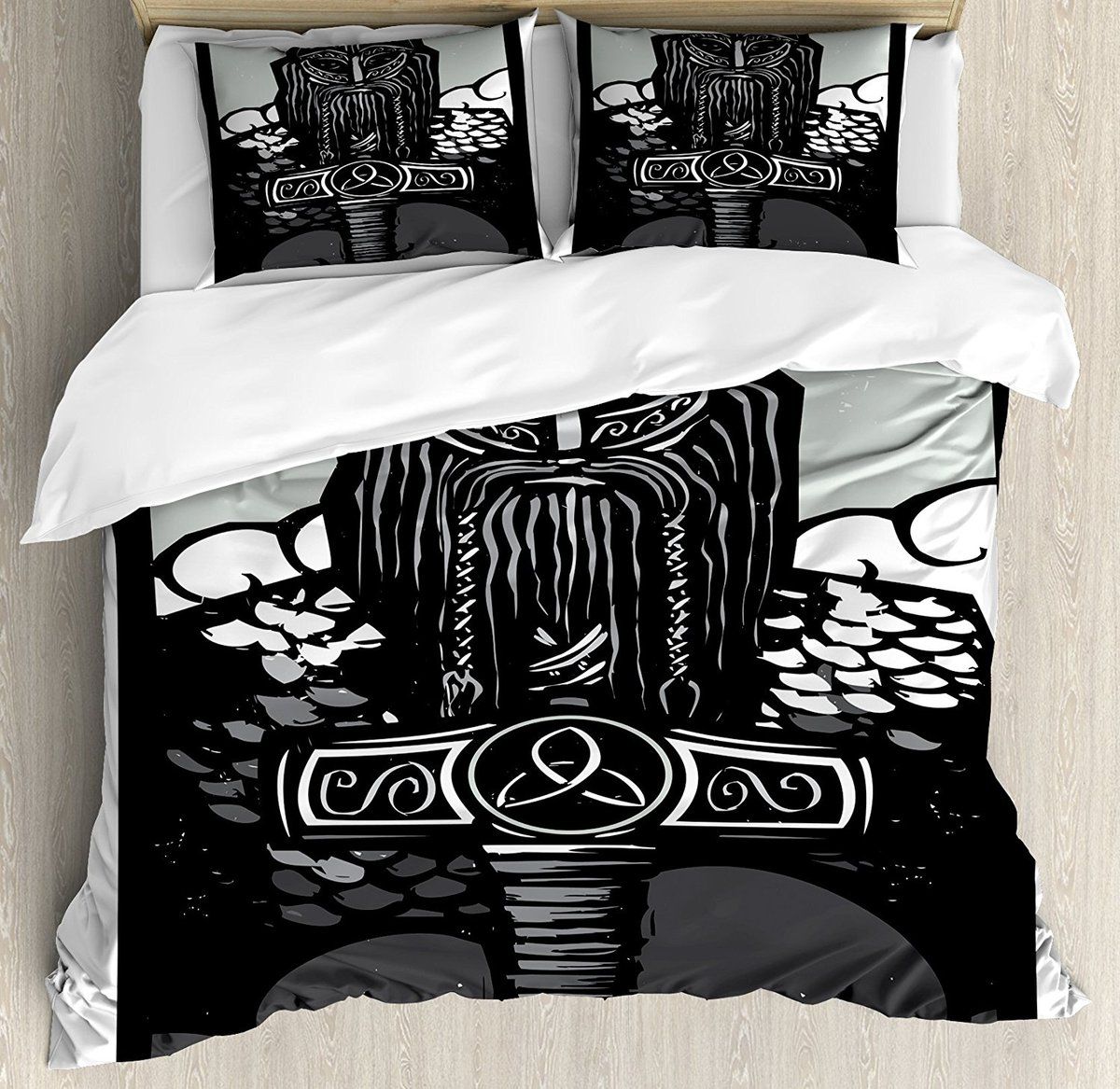 Viking Duvet Cover Set Thor Son Of Odin Monochrome Design Guardian Viking Duvet Cover Set Thor Son Of Odin Monochrome Design Guardian Asgard Ancient Scandinavian Culture Bedding Princess Spiderman