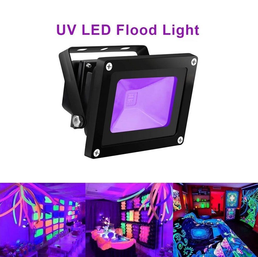 200W Powerful UV Black Light Floodlight - IP65 Waterproof For Glow Parties, Halloween, Stage & Body Paint