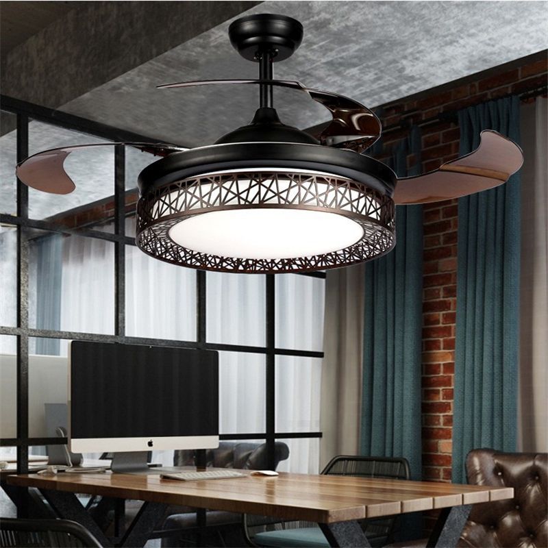 2019 Modern Led Ceiling Fan Lights Lamps Timing Remote Control 2019 Modern Led Ceiling Fan Lights Lamps Timing Remote Control Frequency Conversion Motor Chandelier Light Invisible Pendant Lamp Lighting From Ok360