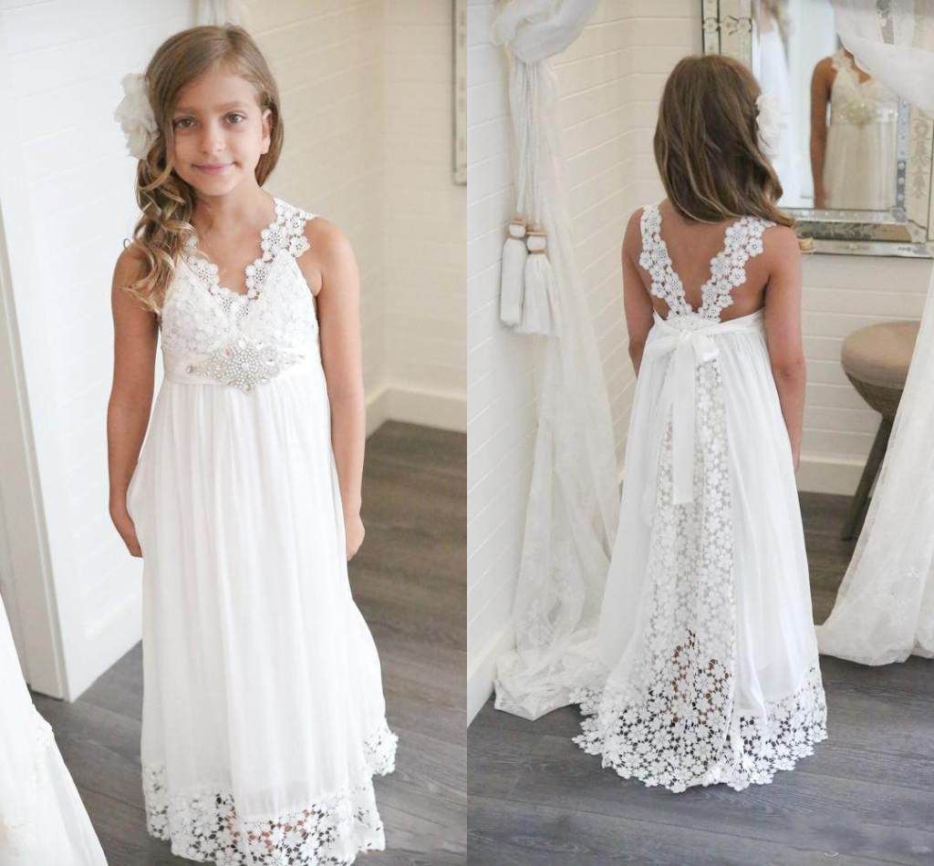 2018 New Arrival Flower Girl Dresses For Weddings Cheap V Neck