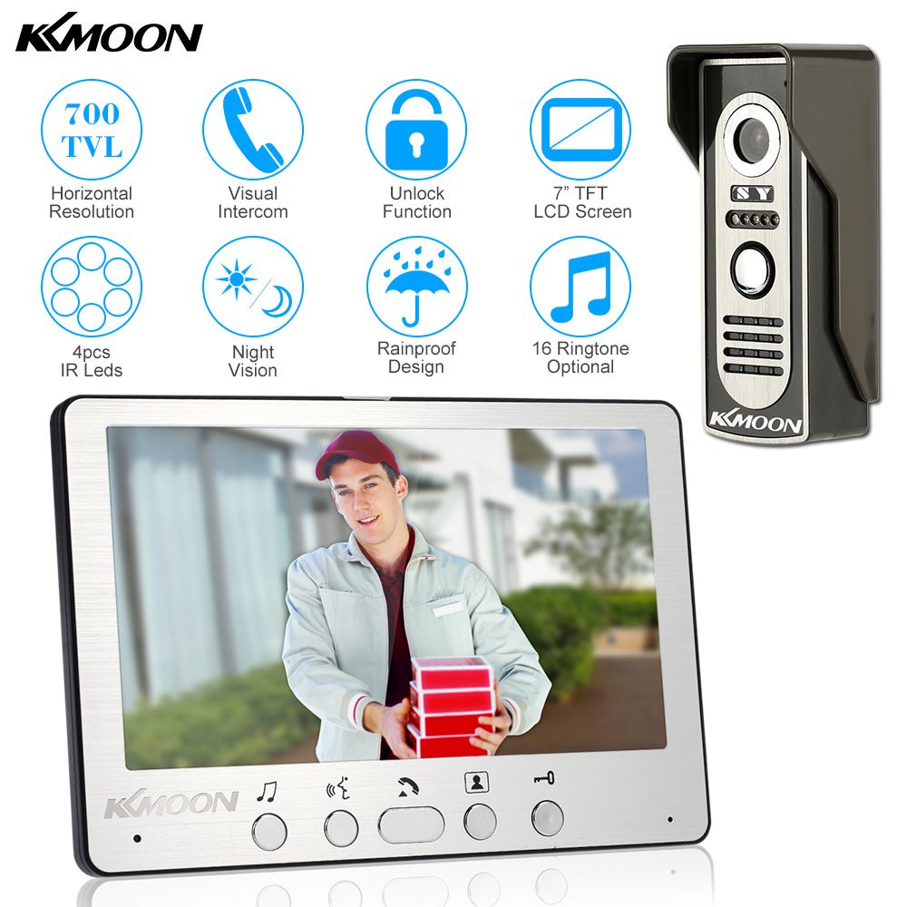 KKmoon 7 Porte vid/éo TFT LCD /écran t/él/éphone d/ébloquer IR Night Vision s/écurit/é /à la Maison /étanche /à la Pluie