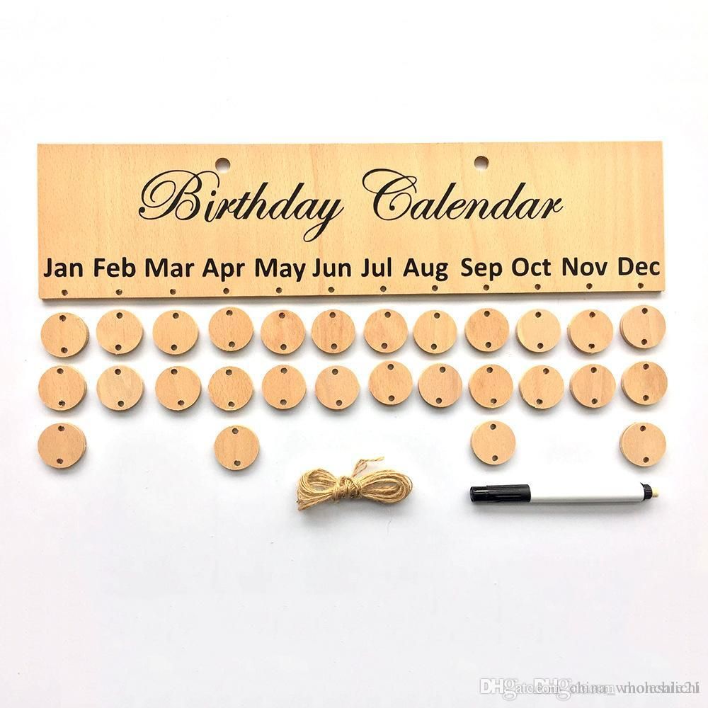 2018 kicute diy wooden birthday calendar board family friends