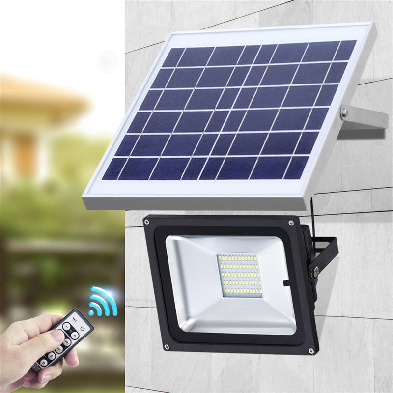 10w 20w 30w 50w Led Solar Light Waterproof Ip65 With Remote Control Flood Aluminum Outdoor Garden Garage
