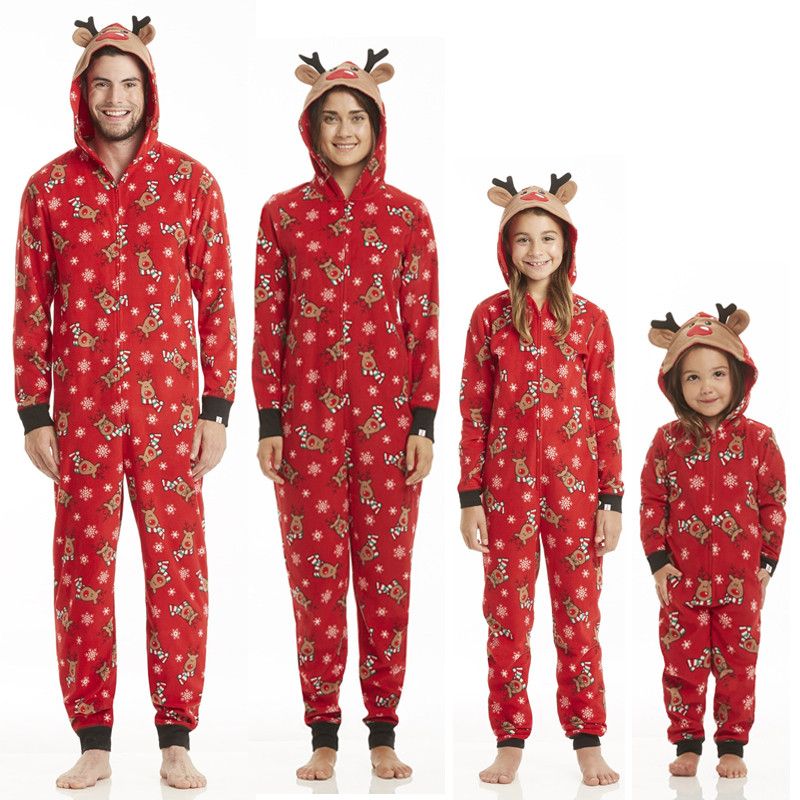 Family Matching Outfits Christmas Family Pajamas Set Adult Women Men Family Matching Outfits Christmas Family Pajamas Set Adult Women Men Kid Long Sleeve Hooded Sleepwear Nightwear Rompers Jumpsuit Matching Outfits For Mom ... - Family Matching Outfits Christmas Family Pajamas Set Adult Women Men