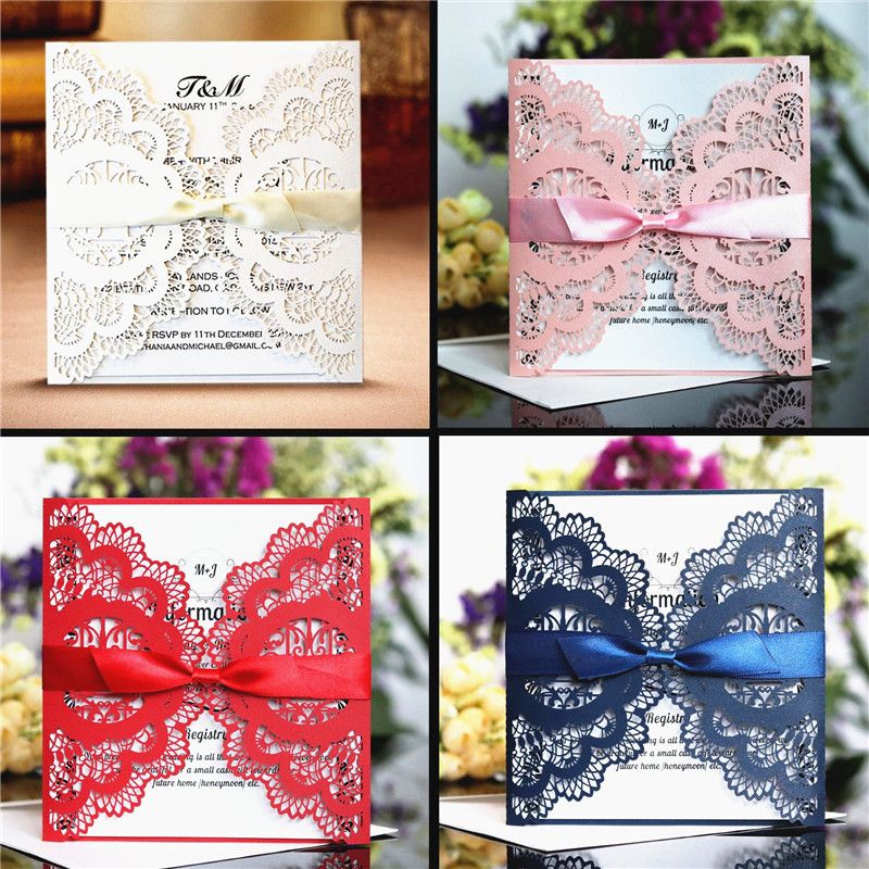 Classic Laser Cut Butterfly Invitations Cards Kits Fall Bridal Or