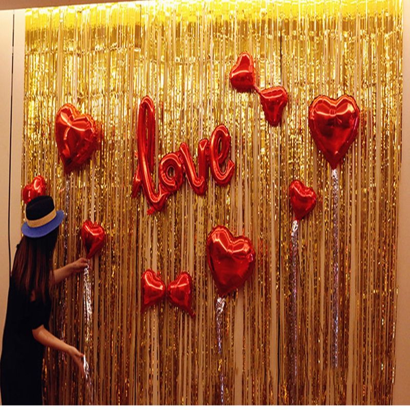 Ajp Tinsel Foil Fringe Door Window Curtain Photo Backdrop Party Ajp Tinsel Foil Fringe Door Window Curtain Photo Backdrop Party Background For Wedding Decoration Birthday Supplies Kids Parties