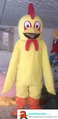yellow chicken costume mascot
