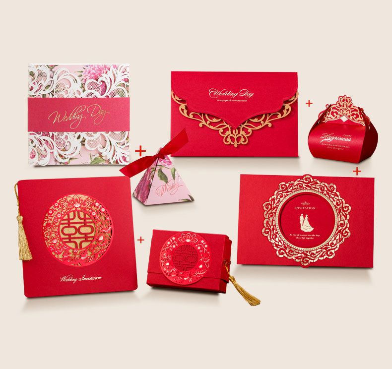 sample wedding invitation card candy box laser cut wedding