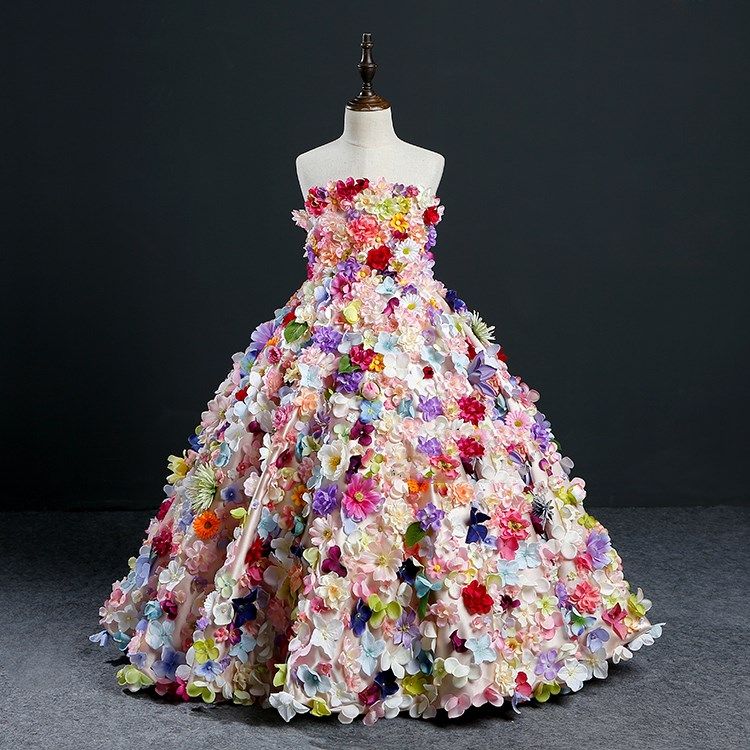 dress made of flowers