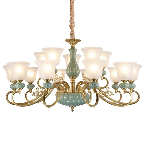 American Pendant Chandelier Lights Elegant Minimalist Hotel Living American Pendant Chandelier Lights Elegant Minimalist Hotel Living Room Lamps Retro Copper Ceramic Glass European Led Chandeliers Lighting Multi Coloured