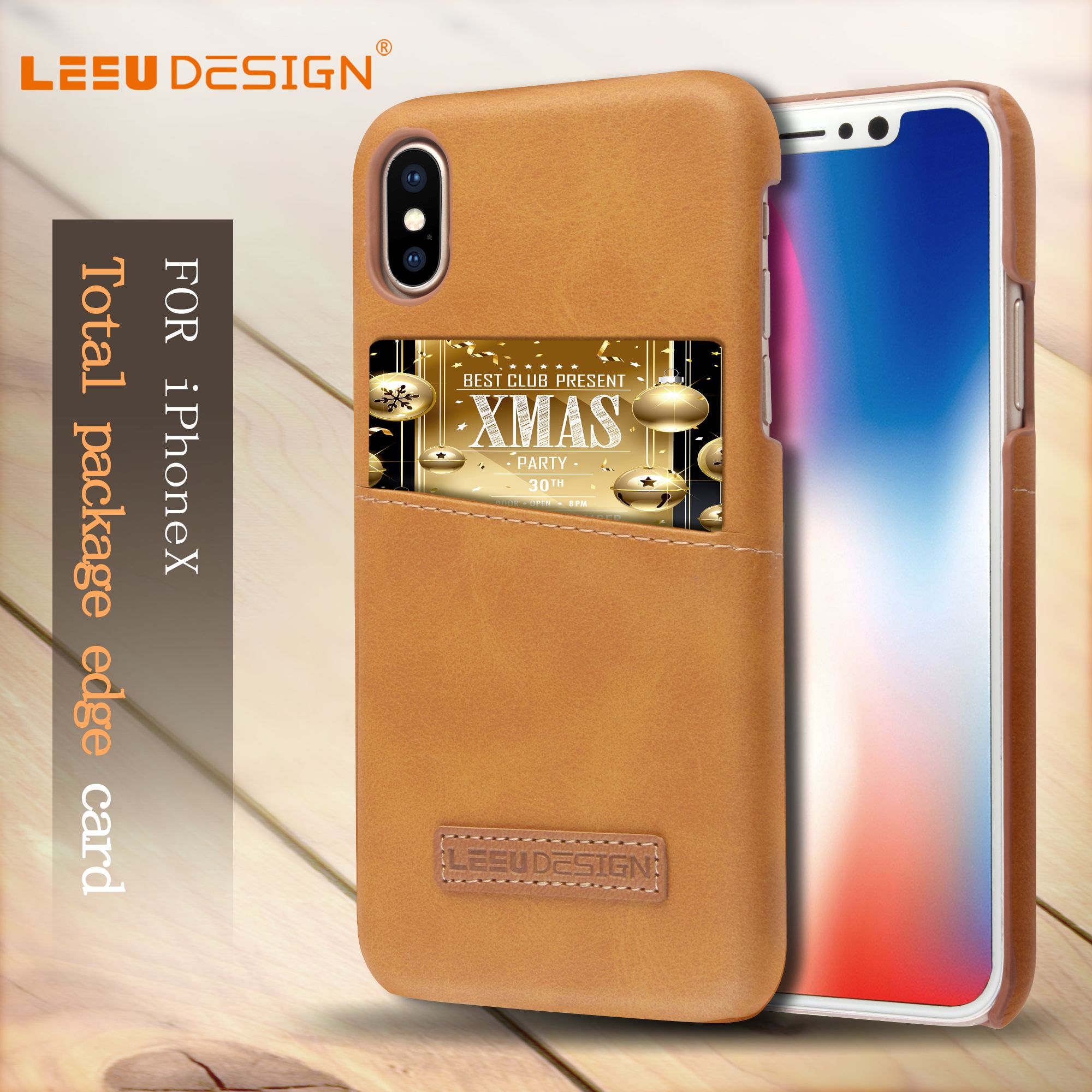 LEEU DESIGN Card Slot PU Leather Phone Case For IPhone X Back Cover LEEU DESIGN Card Slot PU Leather Phone Case For IPhone X Back Cover Case With Card Slot For Iphone 7 8 Plus For IPhone X Back Cover Phone Case For IPhone X