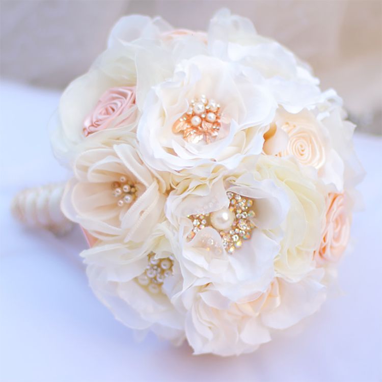 Acheter 2018 Nouveau Tissu Organza Mariage Bouquet Strass Tissu Bouquet Automne Ivoire Fleur Dor De 784 Du Goldenphoenix Dhgatecom