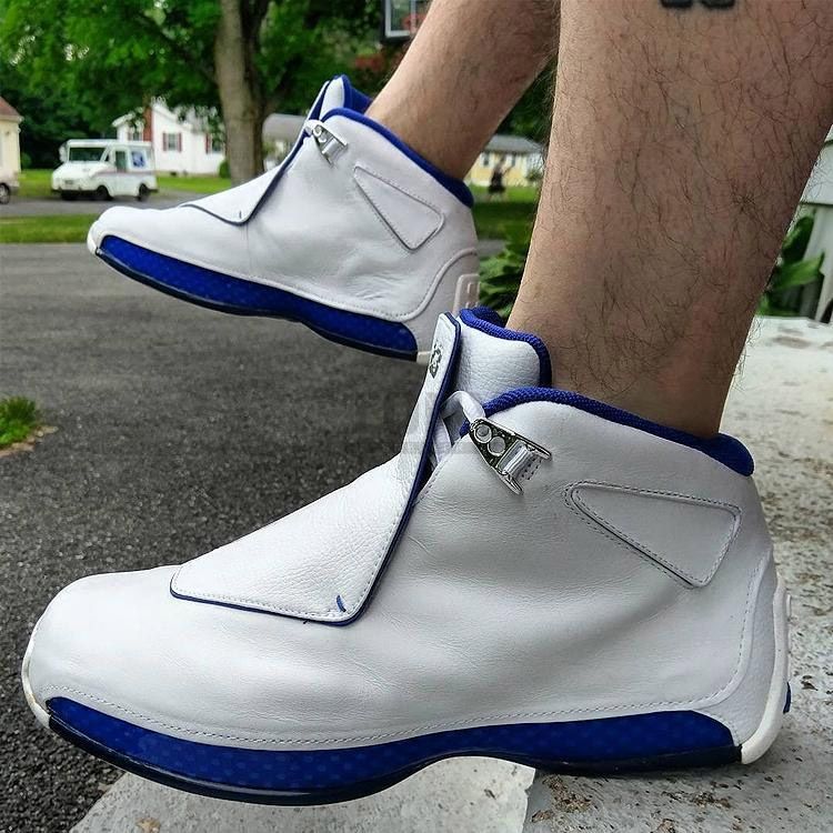 Air Jordan Retro 18 Womens White Blue shoes