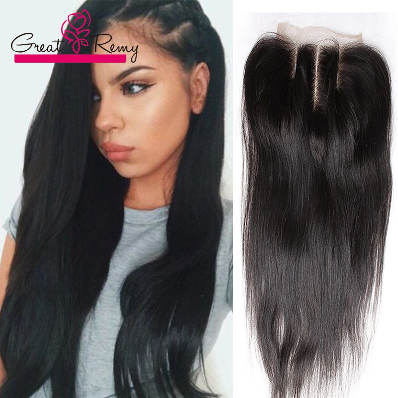 Pre Plucked 3 Part Lace Closure Indian Human Hair 10 18inch