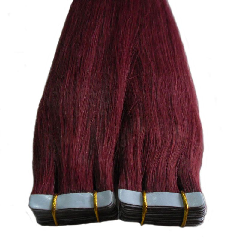 Remy fita extensões de cabelo 40 pçs / lote de fita em extensão de cabelo humano em linha reta 16 a 24 polegadas reto remy cabelo brasileiro