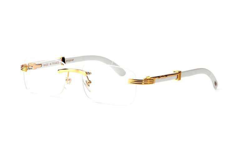 무테 버팔로 경적 안경 프랑스 브랜드 디자이너 소 안경 화이트 우드 선글라스 남자 여자 나무 선글라스 상자