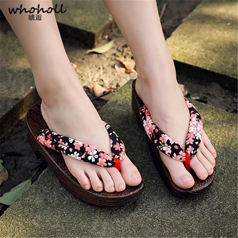 Großhandel Frauen Sandalen Holz Flip Flops Weibliche Sommer Sandalen mit Keilabsatz für Frauen Rutschfeste Strand Schuhe Japanische Geta Clogs Frauen Großhandel Frauen Sandalen Holz Flip Flops Weibliche Sommer Sandalen mit Keilabsatz für Frauen Rutschfeste Strand Schuhe Japanische Geta Clogs Frauen