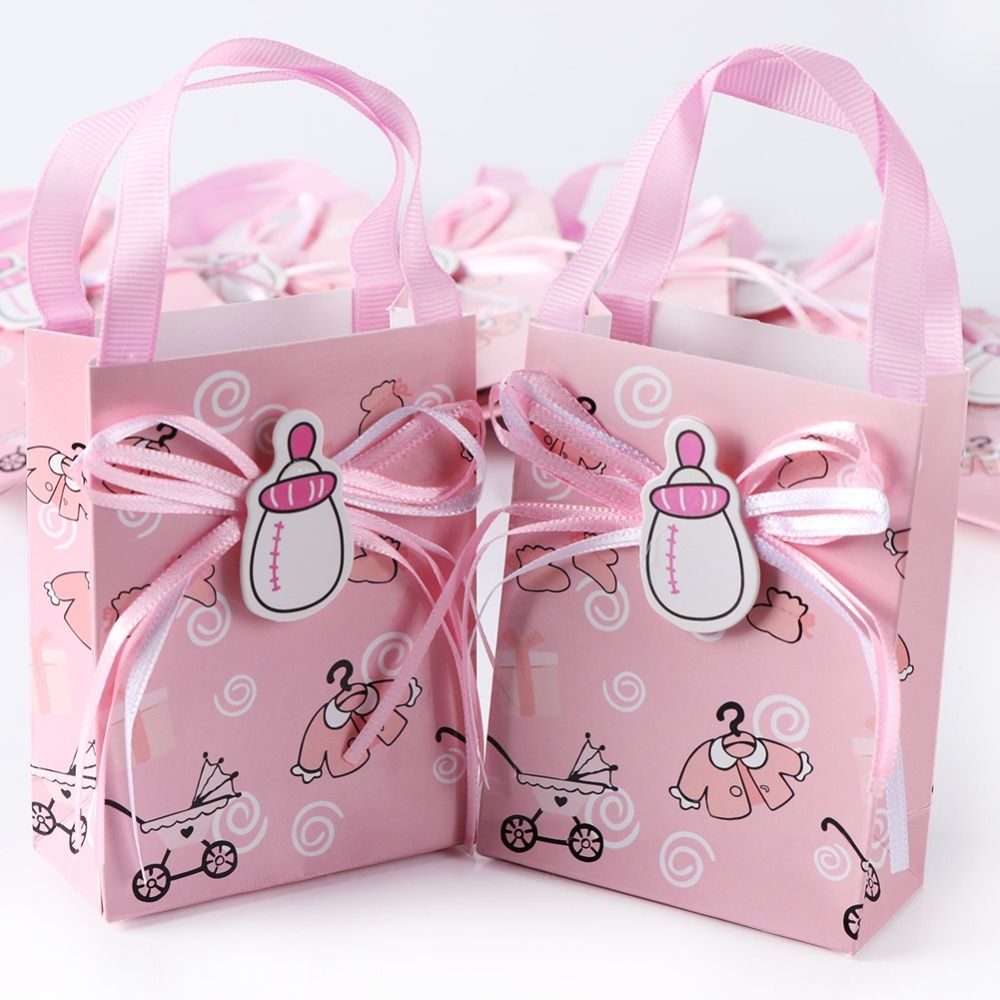 Ourwarm Babyshower Girl Boy Cake Packaging Paper Bags With Handles